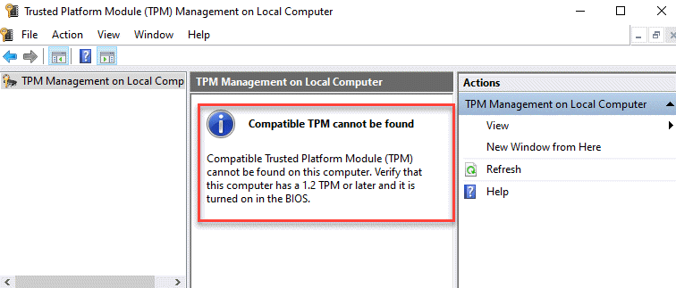 Управление доверенным платформенным модулем (tpm) на локальном компьютере. Проверьте, включен ли Tpm
