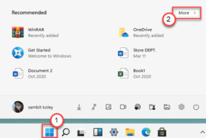 How to remove recent files from Start Menu in Windows 11