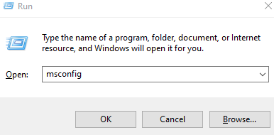 Msconfig Run Dialog