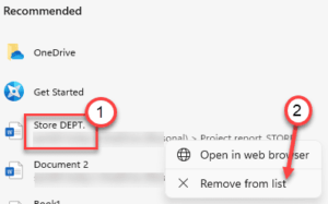 How to remove recent files from Start Menu in Windows 11