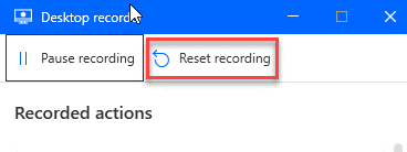 Reset Recording