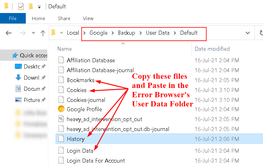 Backup Folder Copy History Login Min