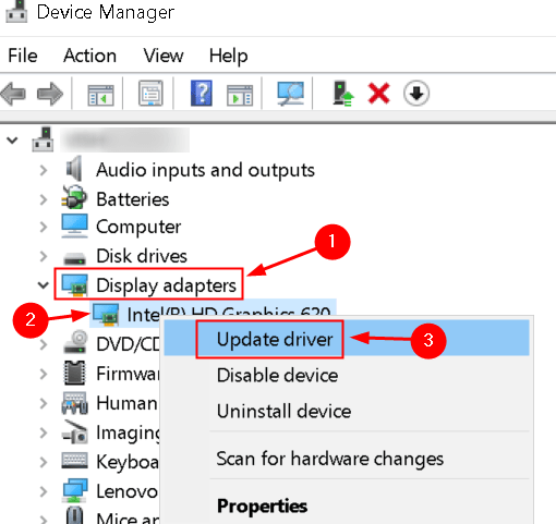 Device Manager Display Adapter Update Driver Min
