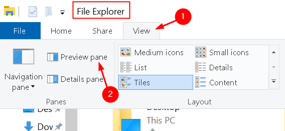 Disable Preview Pane File Explorer Min