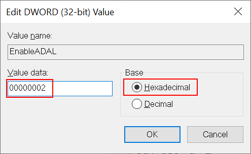 Enableadal Edit Dword Value