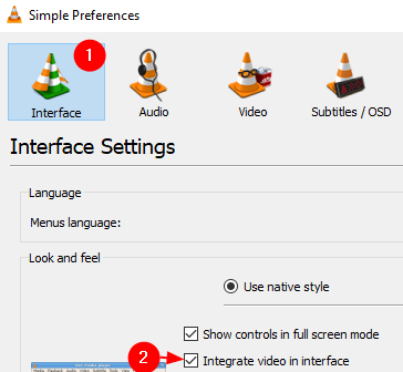 Integrate Video In The Interface Checked