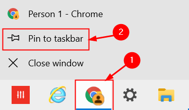 Закрепить панель задач Chrome Мин.