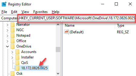 Редактор реестра Навигация по ключу приложения Tp Onedrive Удалить числовую папку