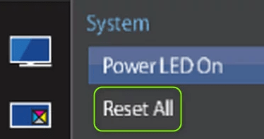 Reset All In The Monitor Settings 1 Min
