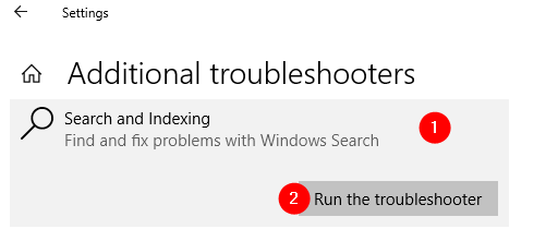Search And Indexing Run The Troubleshooter