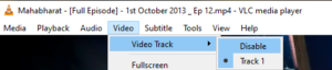 Video Track Disable