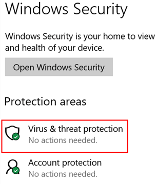 Window Security Virus And Threat Protection Min