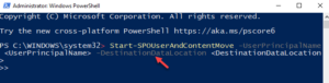 Windows Powershell (admin) Run Command With Upn And Geo Enter
