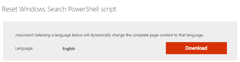Загрузка скрипта Windows Search Powershell