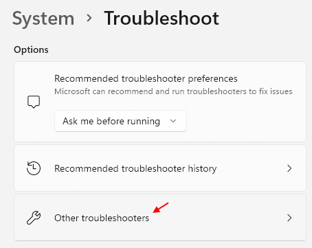 Other Troubleshooters 1 Min