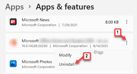 Apps & Features App List Microsoft Teams Three Dots Uninstall Min