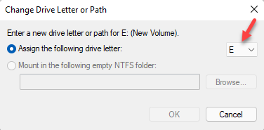 Change Drive Letter And Path Assign The Following Drive Letter Change Letter Ok