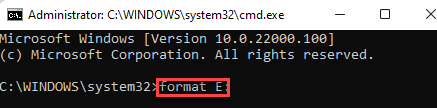 Command Prompt (admin) Run Comand To Format Storage Device Enter