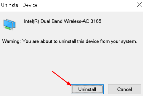 Confirm Uninstall Network Adapter Min