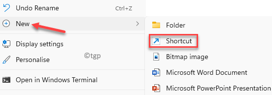 Desktop Right Click New Shortcut Min