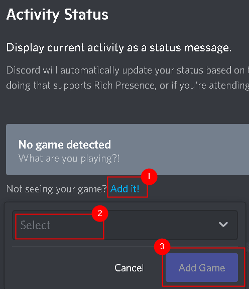Discord Activity Status Add Game Activity Min