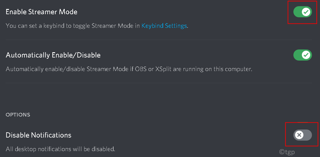 Discord Enable Streamer Mode Disable Notifications Min