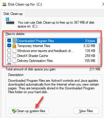 Disk Clean Up Files To Delete Select The Files You Want To Delete Clean Up System Files Min