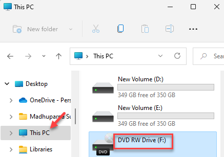 Проводник File Explorer Этот ПК DVD Rw Drive