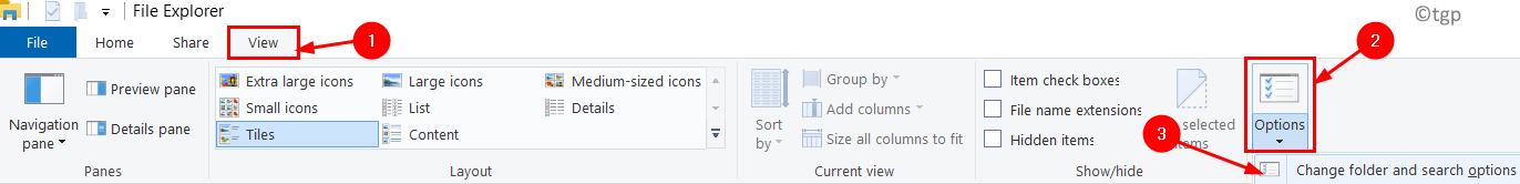 File Explorer View Folder Options Min