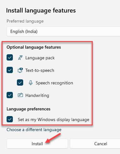 Install Language Features Check All Options Install Min Min