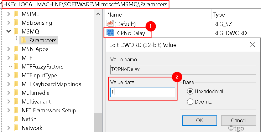 Msmq Parameters Tcpnodelay Min