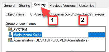 Permissions Group Or User Names User Name Min (1)