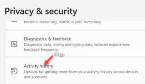 Privacy & Security Activity History Min