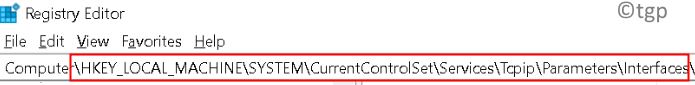 Registry Tcpip Parameters Interfaces Min