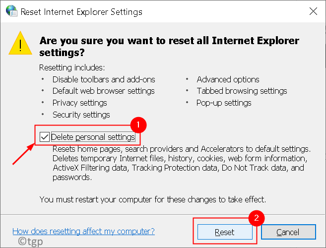 Reset Internet Explorer Settings Min