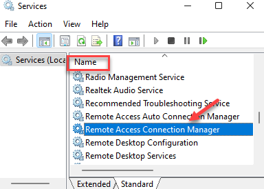 Services Remote Access Connection Manager Double Click