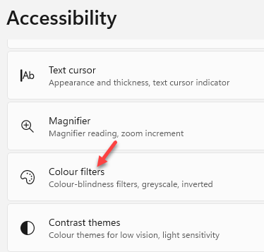 Settings Accessibility Right Side Color Filters