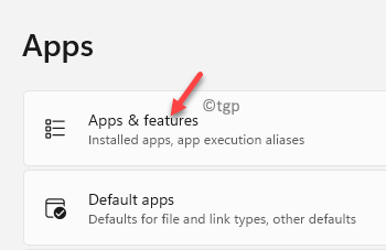Settings Apps Apps & Features