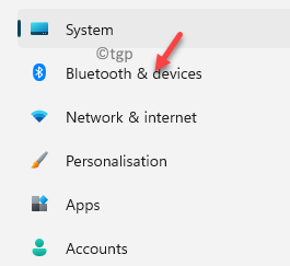 Settings Bluetooth Devices