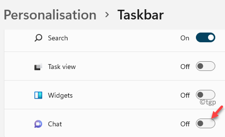 Settings Taskbar Chat Disable