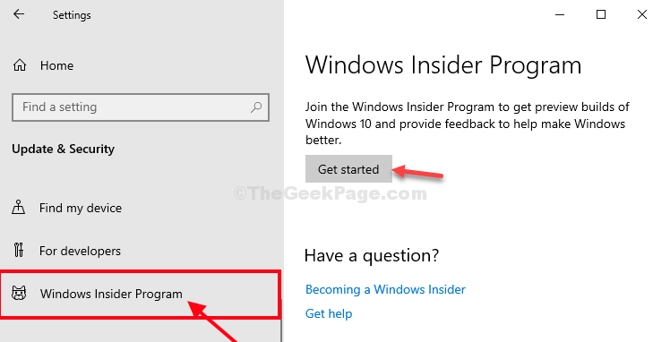 Settings Windows Insider Program Get Started Min