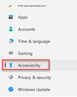 Settings Left Side Accessibility