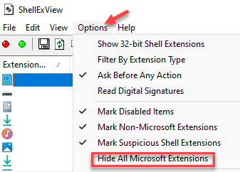 Shellexview Options Hide All Microsoft Extensions