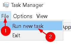 Task Manager File Run New Task Min