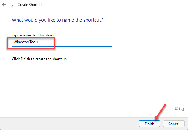 Type A Name For This Shortcut Name Windows Tools Finish Min