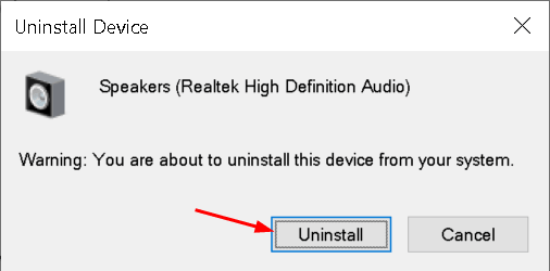 Минимальное подтверждение удаления драйвера