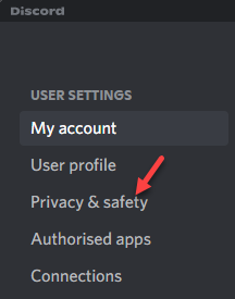 Usesr Settings Privacy & Safety