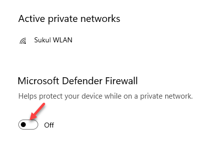Windows Security Microsoft Defender Firewall Turn Off
