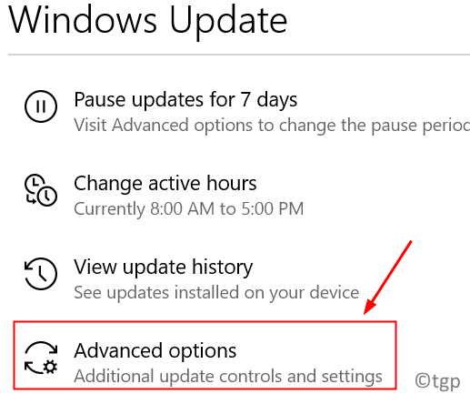 Windows Update Advanced Options Min
