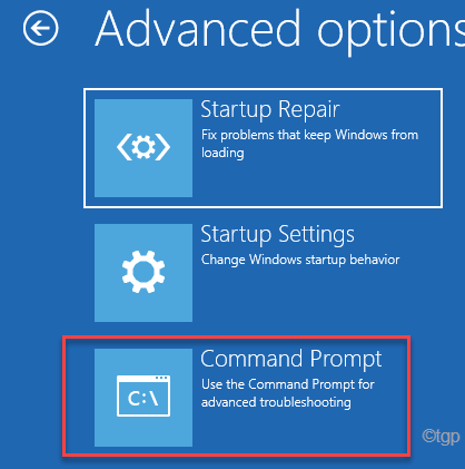 Advanced Options Startup Repair Startup Settings Command Prompt Min